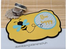 Stickdatei - MugRug ITH Bee Happy